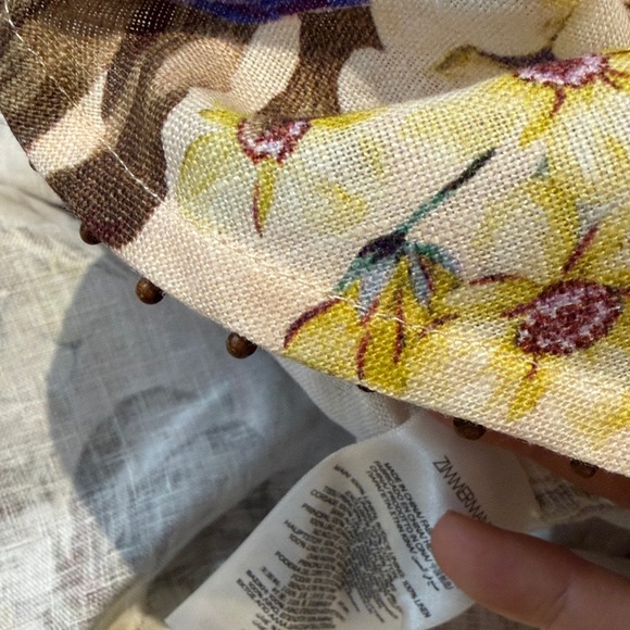 Zimmermann COCO TIE FRONT MIDI LINEN DRESS AU 1= US 6 NWOT - Picture 17 of 17